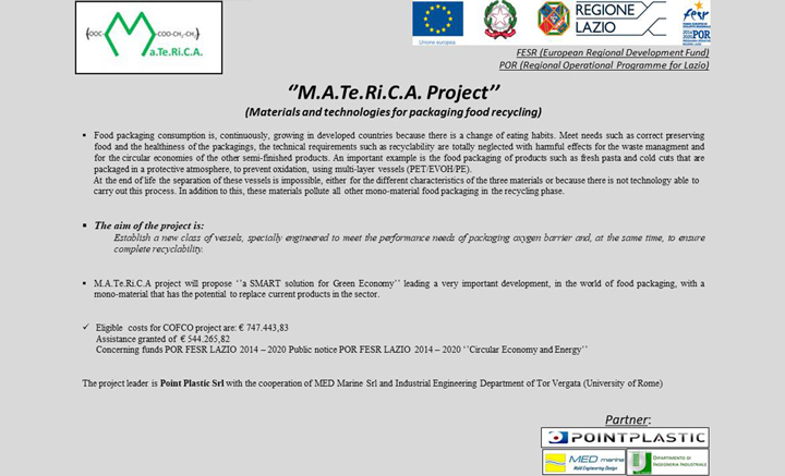 M.A.Te.Ri.C.A. PROJECT – September 2018