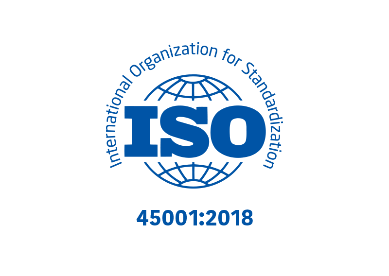 ISO 45001:2018 Occupational Health and Safety Management System certification.