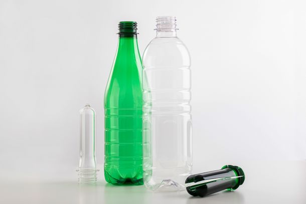 PET bottles and preforms for food and beverage packaging.